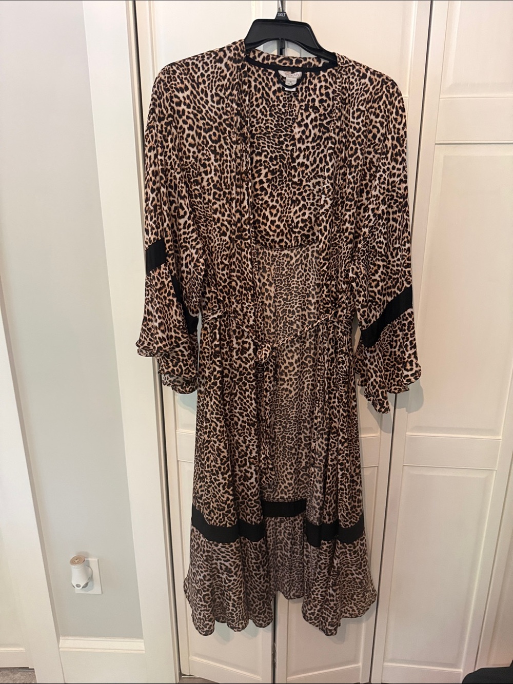 Leopard Print Ruffle robe